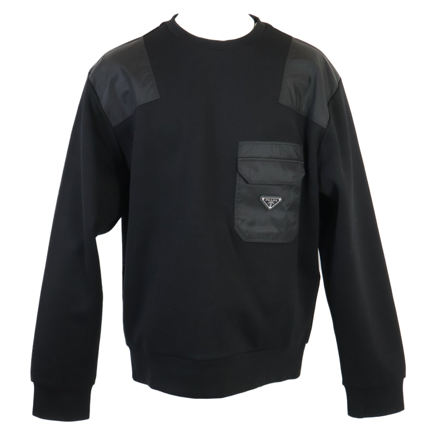 PRADA 普拉达 【美品/国内正品/23年产】UJL35B Re-Nylon 三角徽标牌拼接卫衣/上衣