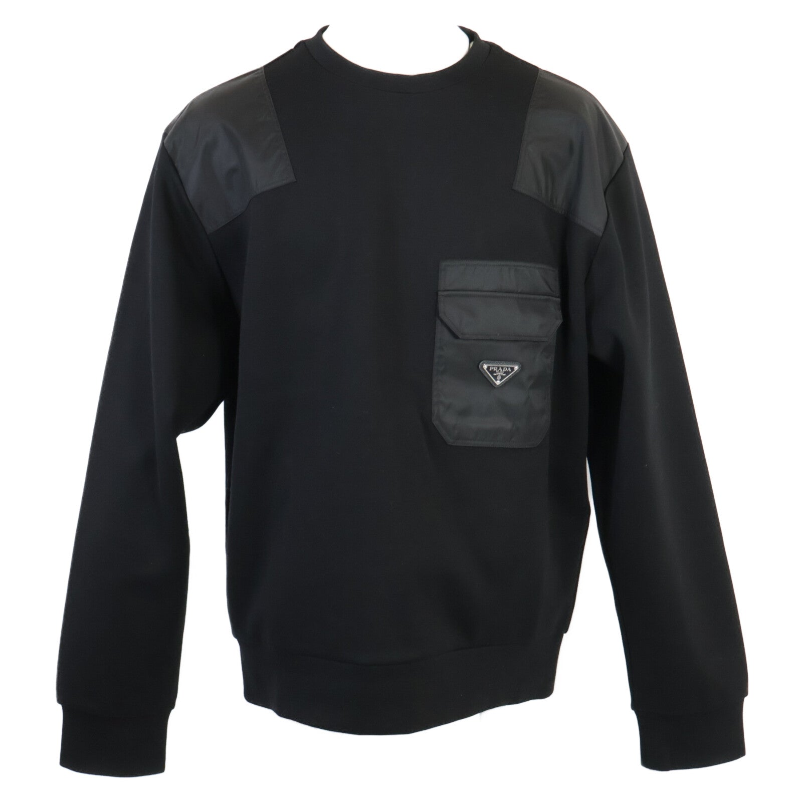 PRADA 普拉达 【美品/国内正品/23年产】UJL35B Re-Nylon 三角徽标牌拼接卫衣/上衣