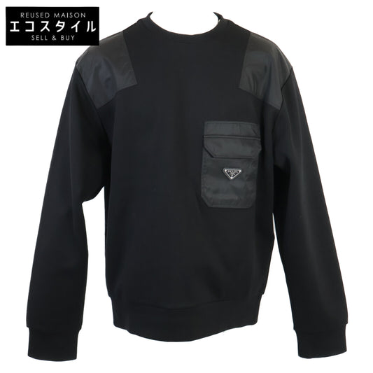 PRADA プラダ 【美品/国内正規/23年製】UJL35B Re-Nylon トライアングルロゴプレート パネル スウェットシャツ/ トップス