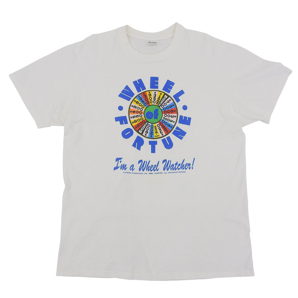 VINTAGE ヴィンテージ stedman　WHEEL FORTUNE コットン Tシャツ トップス メンズ 白 ホワイト XL 80～90年代 トップス