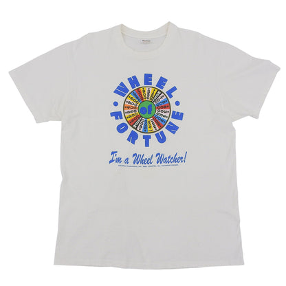 VINTAGE ヴィンテージ stedman　WHEEL FORTUNE コットン Tシャツ トップス メンズ 白 ホワイト XL 80～90年代 トップス