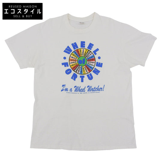 【SALE】 VINTAGE ヴィンテージ stedman　WHEEL FORTUNE コットン Tシャツ トップス メンズ 白 ホワイト XL 80～90年代 トップス