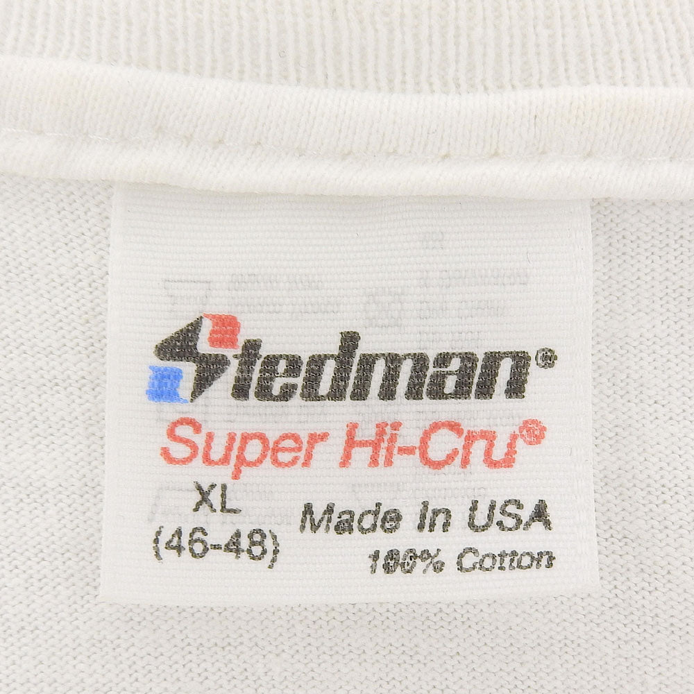 VINTAGE 复古 stedman 财富之轮 棉质 T恤 上衣 男士 白色 XL 80-90年代 上衣