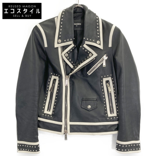 DSQUARED2 ディースクエアード 【国内正規】S75AM0635 スタッズ装飾 ダブルライダース ジャケット