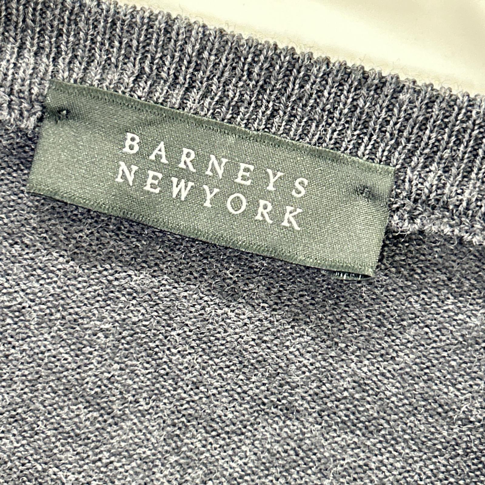 BARNEYSNEWYORK バーニーズニューヨーク 2081209 グレー×バーガンディ ラグラン切り替えデザイン ニット トップス