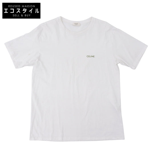 CELINE セリーヌ コットン ロゴ Tシャツ トップス メンズ 白 ホワイト M 2X43C671Q.01EA トップス