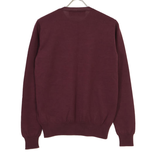 S71HA0916 Burgundy 100% Wool 2019 Knit Top XS Men's
