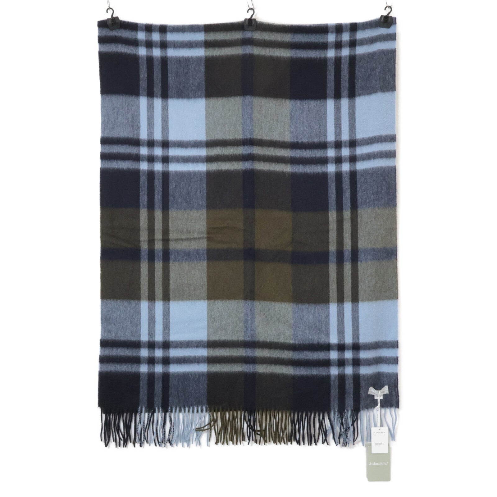 [Like New] 112023-21-150-61-010 CPG51149 Check Pattern Cashmere Fringe Stole Women's