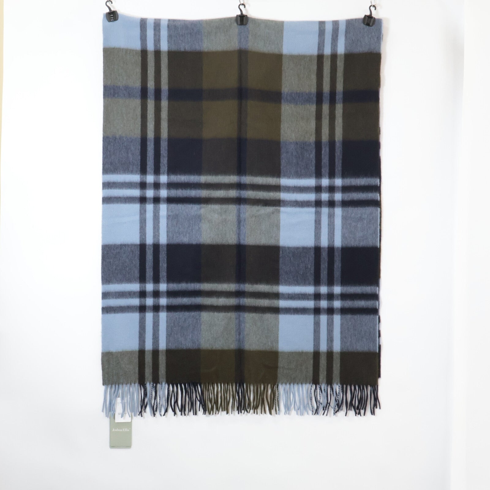 [Like New] 112023-21-150-61-010 CPG51149 Check Pattern Cashmere Fringe Stole Women's
