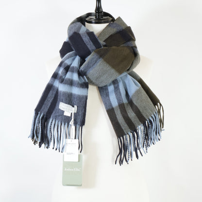 [Like New] 112023-21-150-61-010 CPG51149 Check Pattern Cashmere Fringe Stole Women's