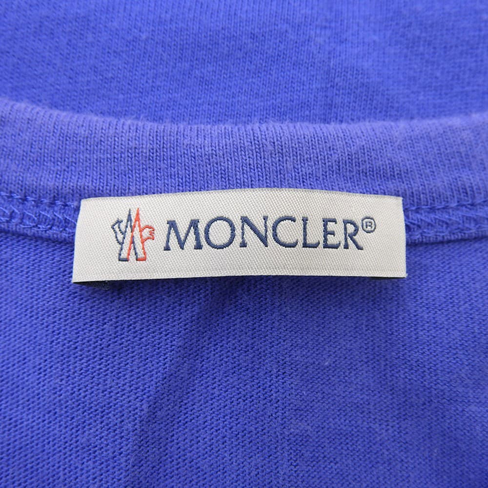 MONCLER 盟可睐 徽标贴片 短袖 T恤 上衣 男款 蓝色 S 上衣