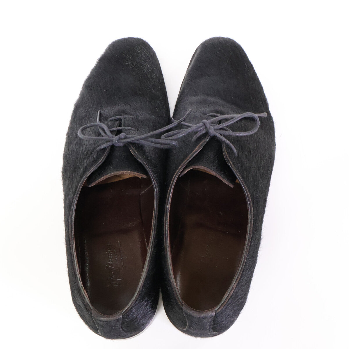 【美品】ハラコ プレーントゥ シューズ 6.5 メンズ