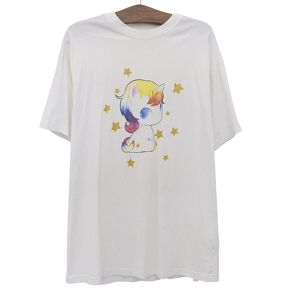 VETEMENTS ヴェトモン コットン ユニコーン プリント Tシャツ トップス メンズ 白 ホワイト XS UAH21TR563 20AW トップス