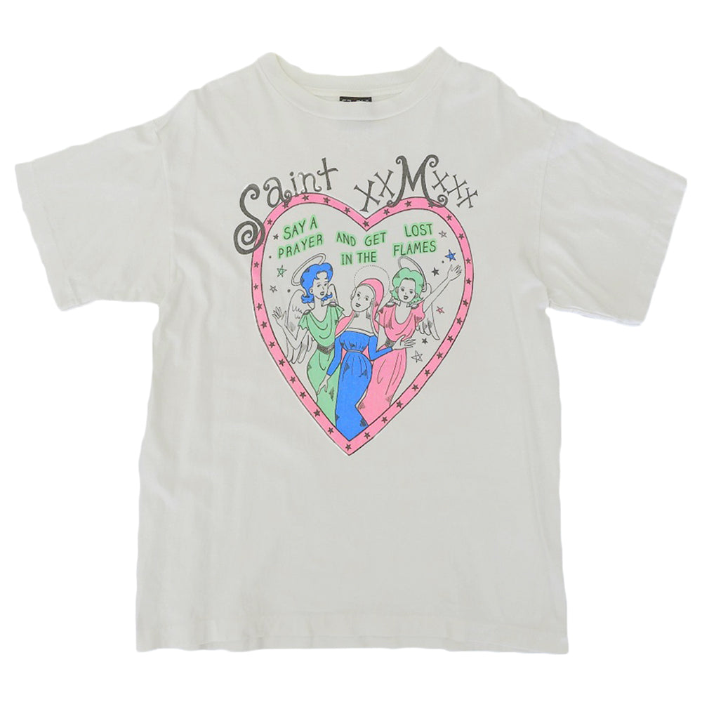 SAINT MICHAEL Heart T-Shirt Cotton Tops Men's White M 21SS SM-A21-0000-005T Tops