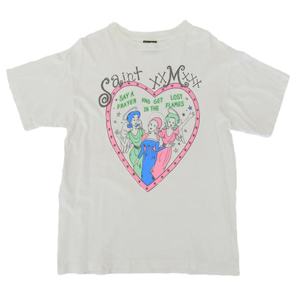 SAINT MICHAEL Heart T-Shirt Cotton Tops Men's White M 21SS SM-A21-0000-005T Tops