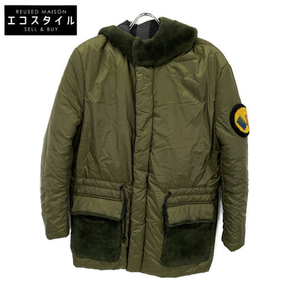 FENDI フェンディ 17年 FW0874A04P カーキ ボア切り替え リバーシブル ダウンコート コート