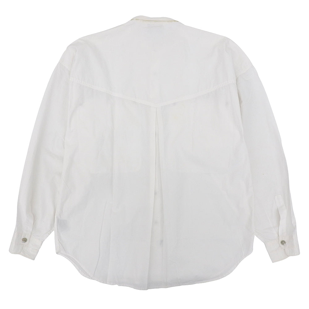 Versace Jeans ヴェルサーチジーンズ コットン100 シルバーメデューサボタン バンドカラー L/Sシャツ トップス メンズ ホワイト XL トップス