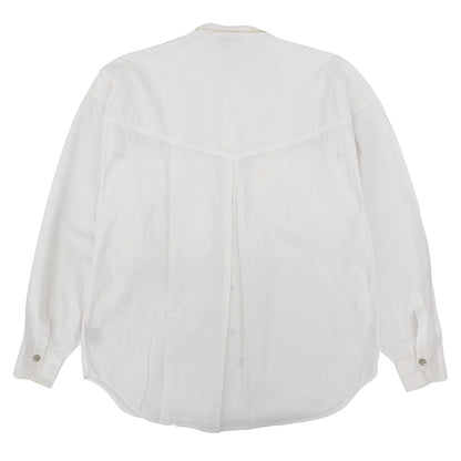 Versace Jeans ヴェルサーチジーンズ コットン100 シルバーメデューサボタン バンドカラー L/Sシャツ トップス メンズ ホワイト XL トップス