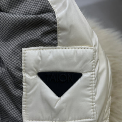 WHITE EXTRA Faux Fur Quilted Down Jacket XL Women's