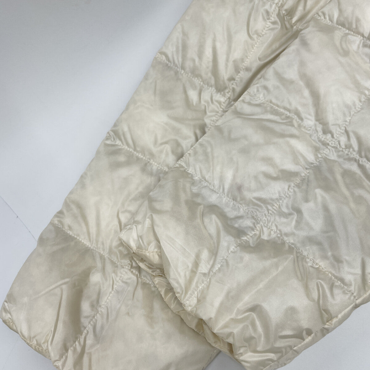WHITE EXTRA Faux Fur Quilted Down Jacket XL Women's