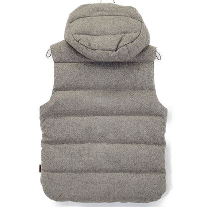 Gray wool x silk FORT TL down vest vest 44 men's