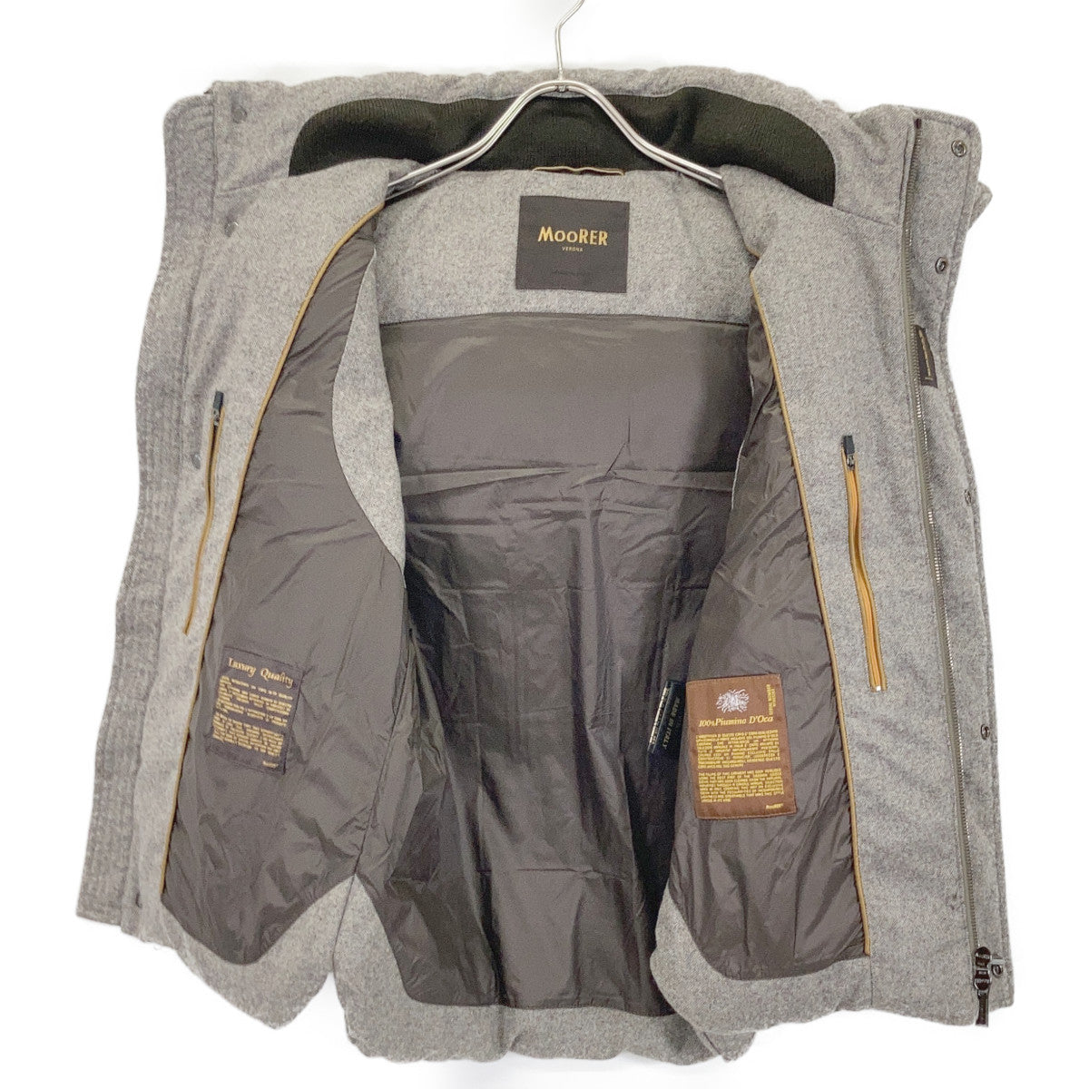 Gray wool x silk FORT TL down vest vest 44 men's