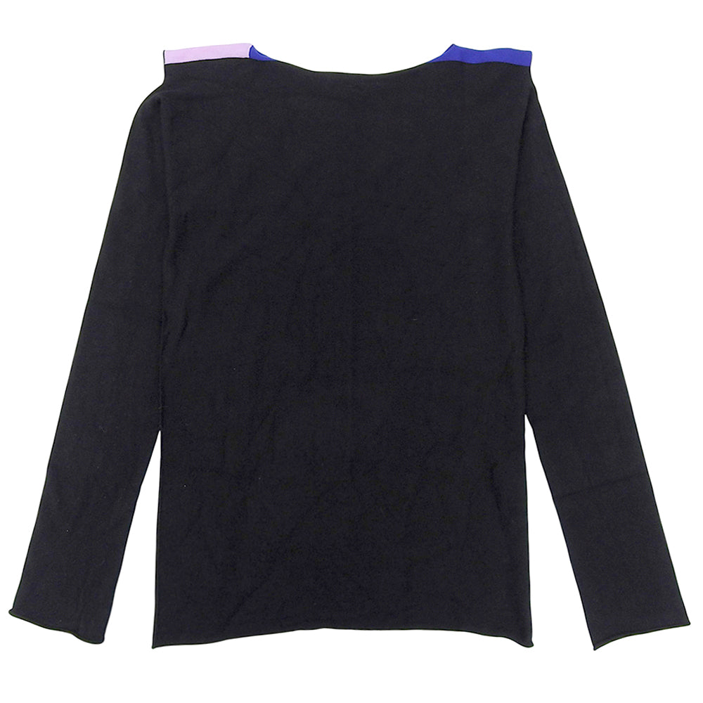Excellent condition IKKO TANAKA Boat Neck Knitsaw Top for Women, Black, Size 3, PP01-KK772, 20SS Top, Size 3, Women's