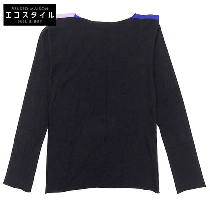 Excellent condition IKKO TANAKA Boat Neck Knitsaw Top for Women, Black, Size 3, PP01-KK772, 20SS Top, Size 3, Women's