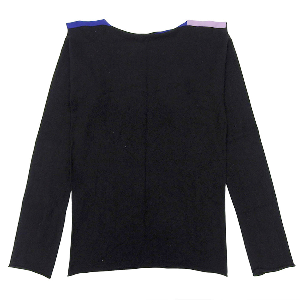 Excellent condition IKKO TANAKA Boat Neck Knitsaw Top for Women, Black, Size 3, PP01-KK772, 20SS Top, Size 3, Women's