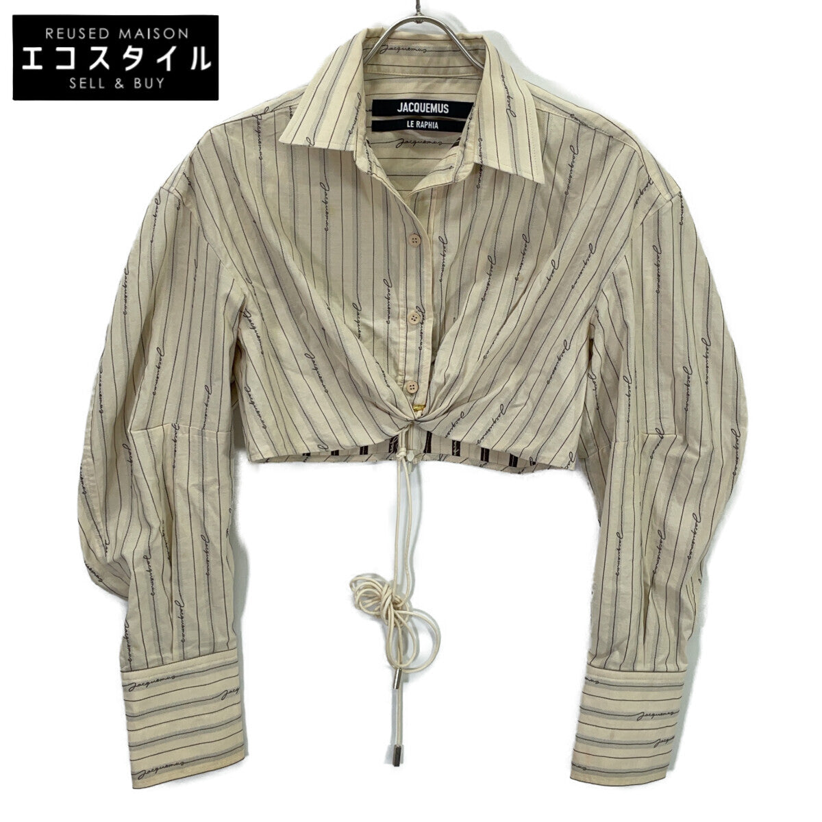 JACQUEMUS Jacquemus La Chemise Plidao 棉质徽标府绸衬衫上衣