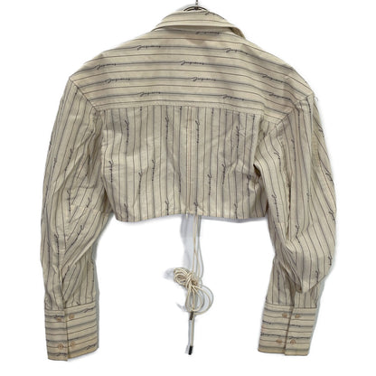 JACQUEMUS Jacquemus La Chemise Plidao 棉质徽标府绸衬衫上衣