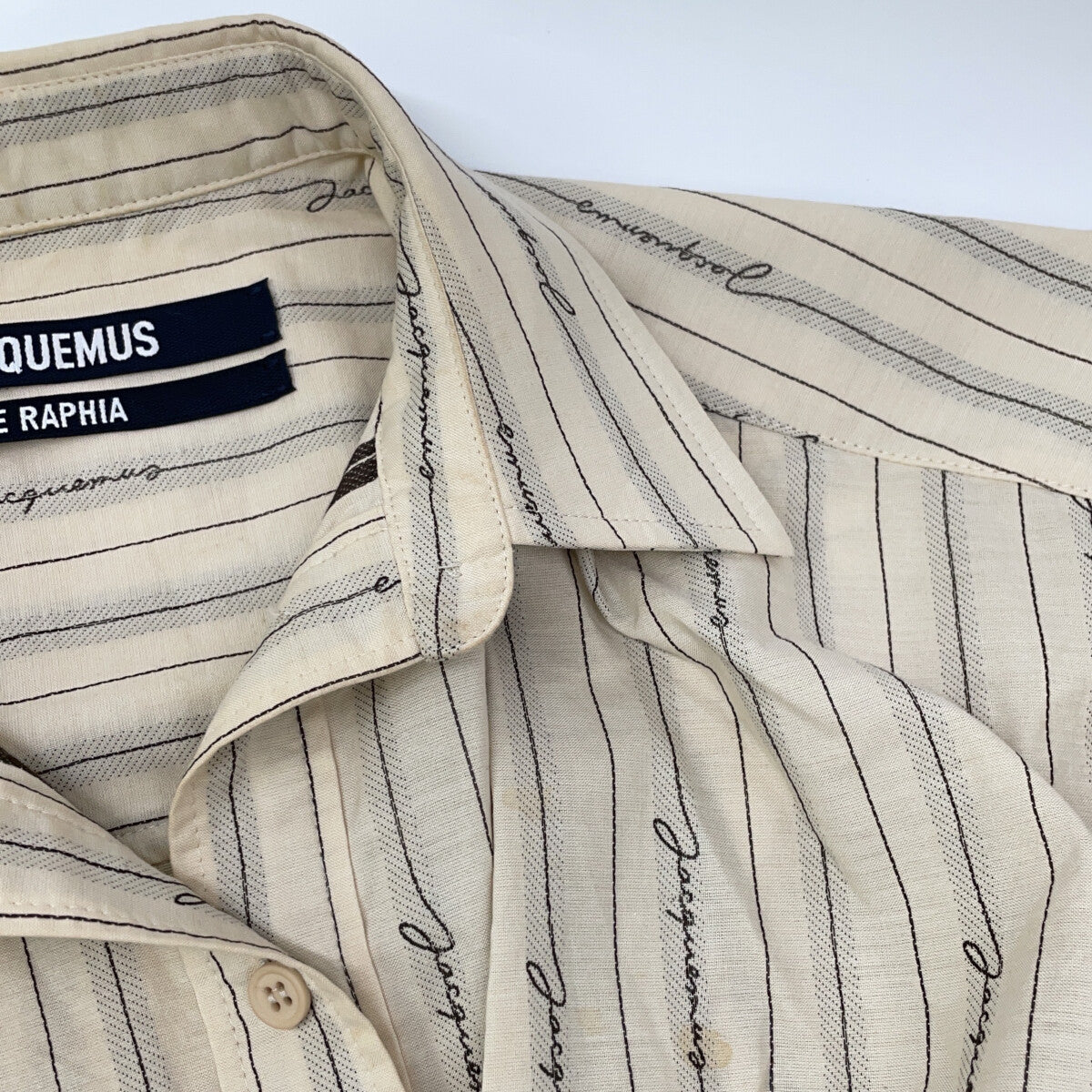 JACQUEMUS Jacquemus La Chemise Plidao 棉质徽标府绸衬衫上衣
