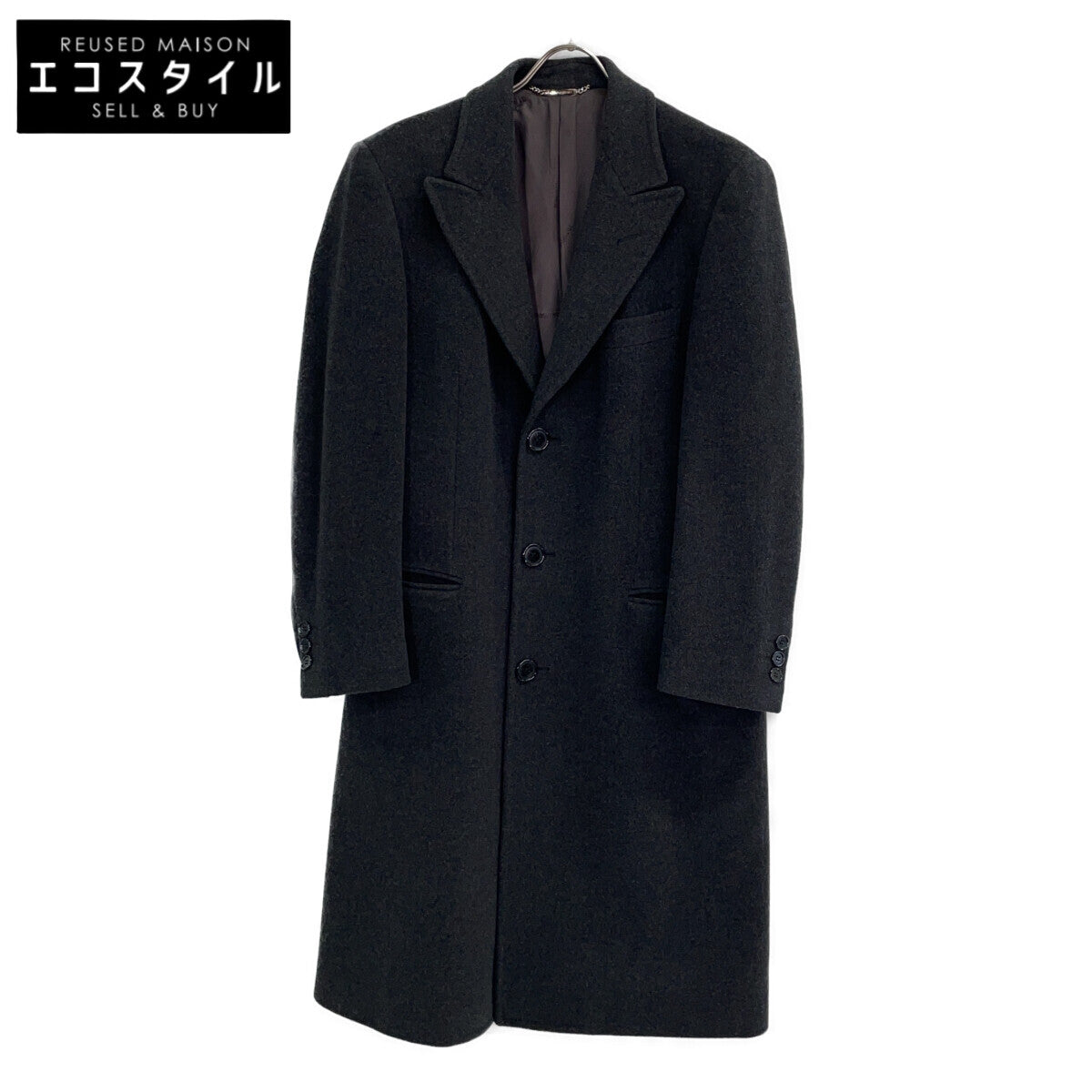 F504/7248 Gray Wool Chester Coat M Men's