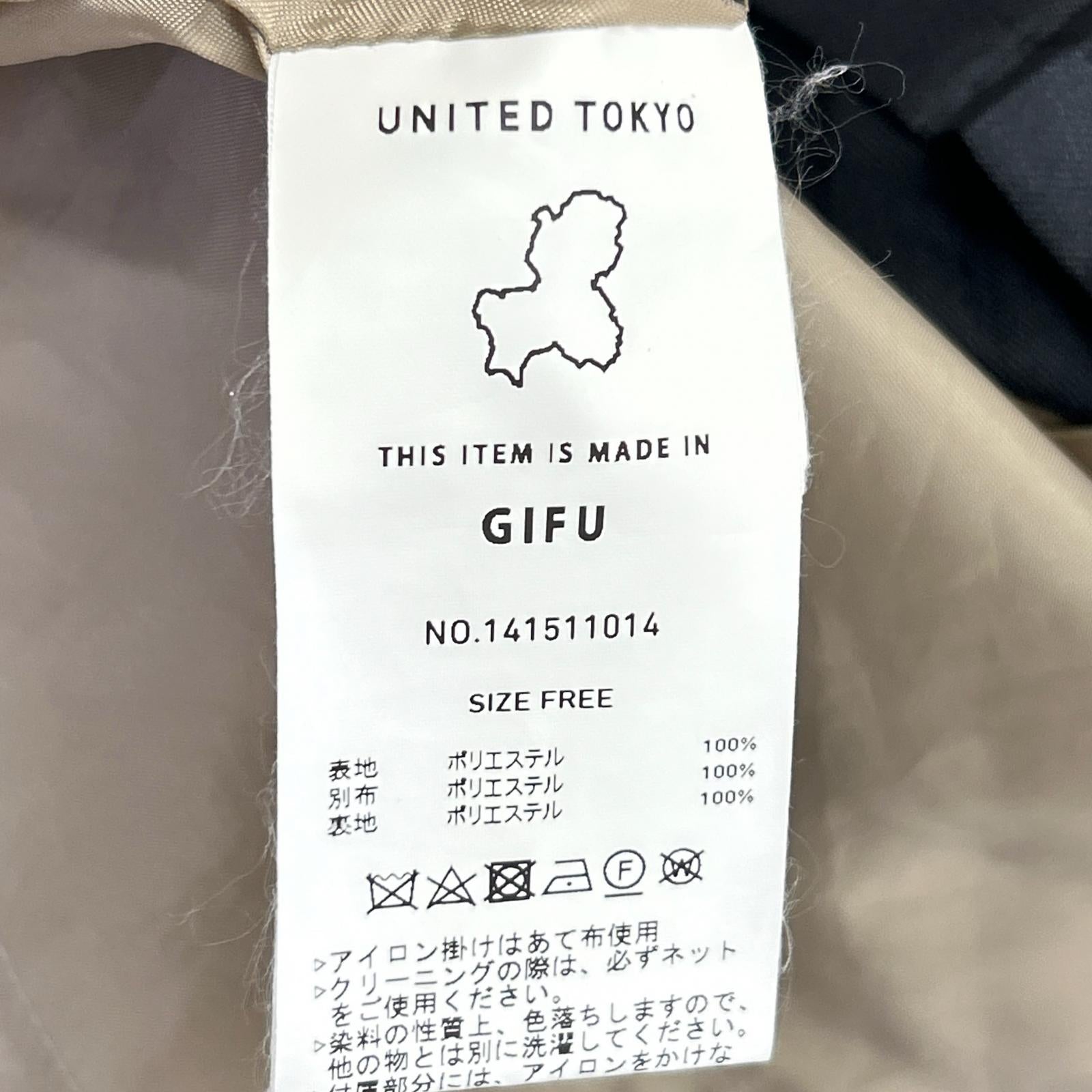 UNITED TOKYO ユナイテッドトウキョウ 141511014 ベージュ×ブラック ポリエステル GIFU 長袖ワンピース ワンピース