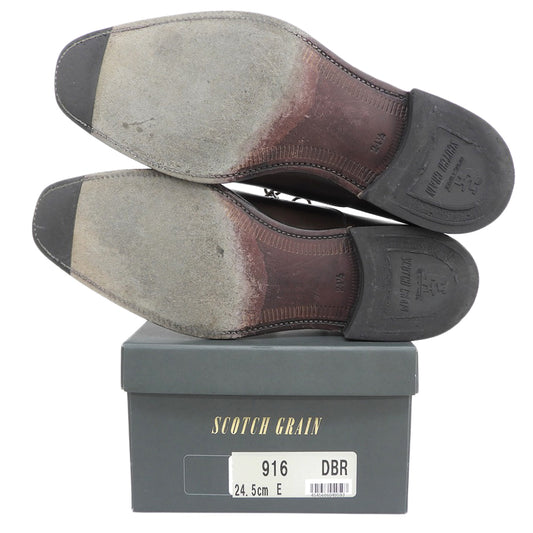 SCOTCH GRAIN スコッチグレイン 美品 ODESSA オデッサ ストレートチップ レザーシューズ メンズ ブラウン 24 1/2 916DBR シューズ