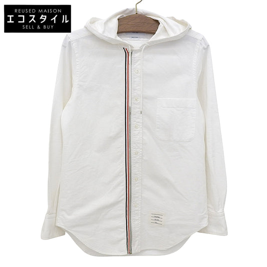 THOM BROWNE Thom Browne Oxford Hooded Shirt Zip Hoodie Top Men's White 1 MWL286A-00139100 Top