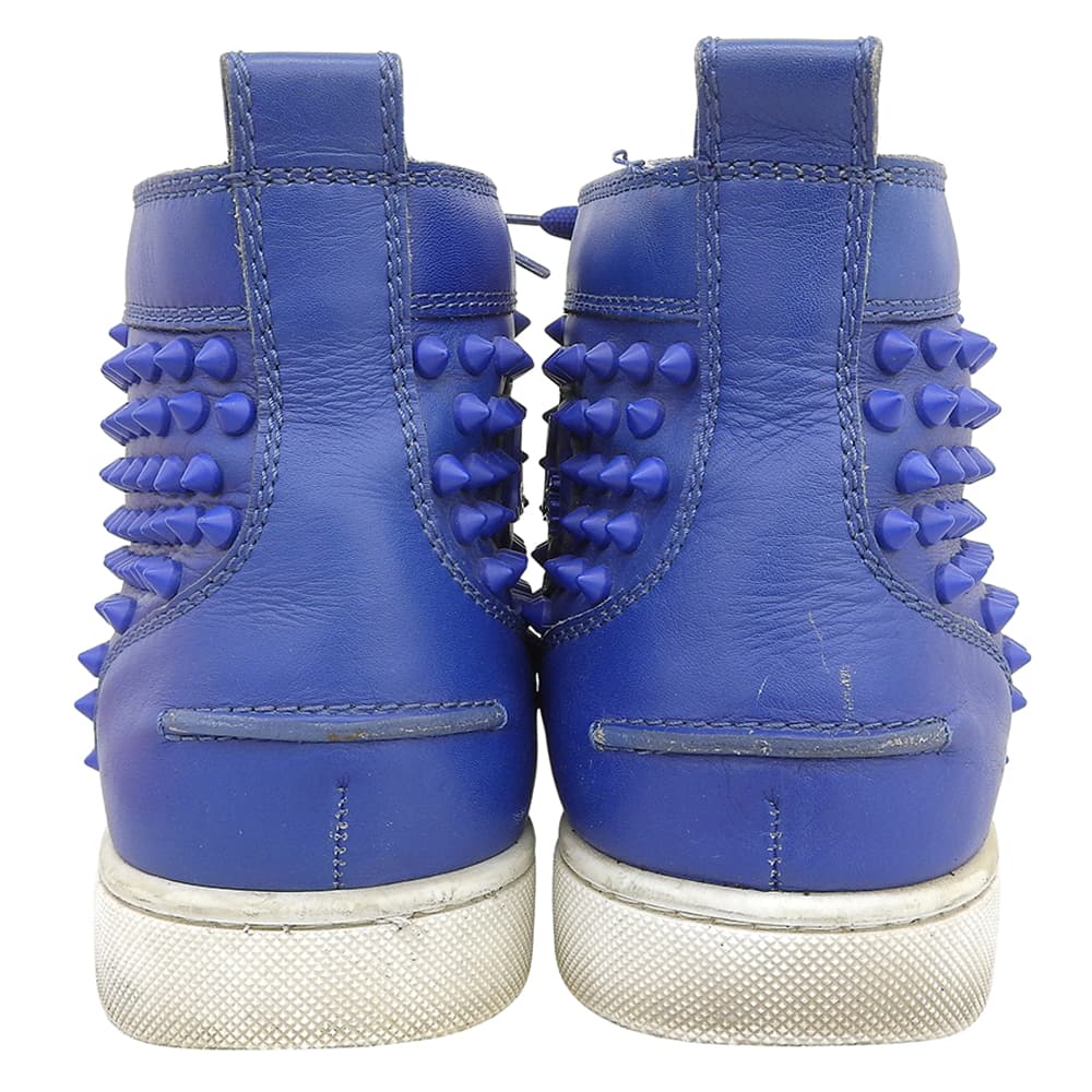 Christian Louboutin Louis Spike High-Top Sneakers Men's Blue 41 Shoes