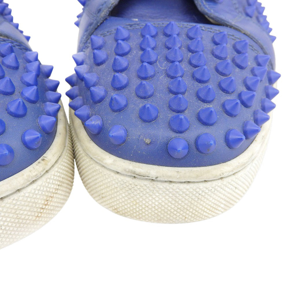 Christian Louboutin Louis Spike High-Top Sneakers Men's Blue 41 Shoes
