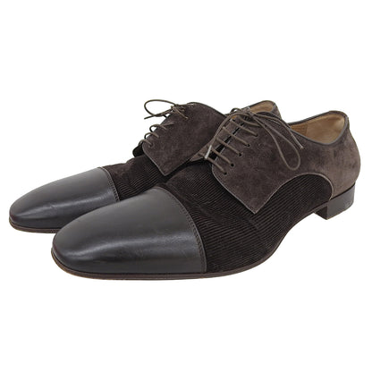 Christian Louboutin Suede x Calf x Corduroy Straight Tip Shoes Men's Brown 41 Shoes
