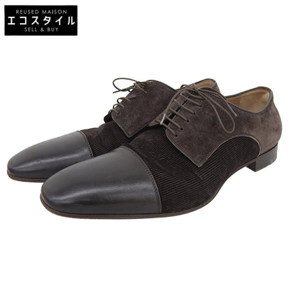 Christian Louboutin Suede x Calf x Corduroy Straight Tip Shoes Men's Brown 41 Shoes