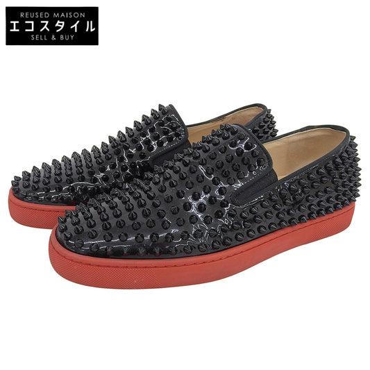 Christian Louboutin 克里斯提·鲁布托 专利漆皮铆钉休闲鞋 男士 黑色 41 鞋子
