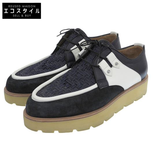 Christian Louboutin Marcello Spike Indigo Spiked Platform Shoes Men's Navy x White 40 Shoes