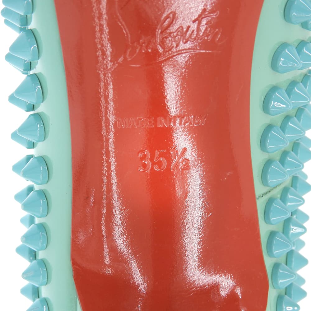 Christian Louboutin Studded Pointed-Toe Heel Pumps Women's Turquoise Blue 35 1/2 Shoes