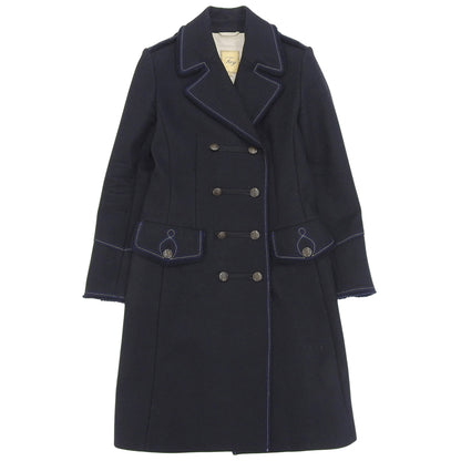 Fay フェイ 美品 ダブル ロングコート レディース ネイビー S IT01113570442 コート