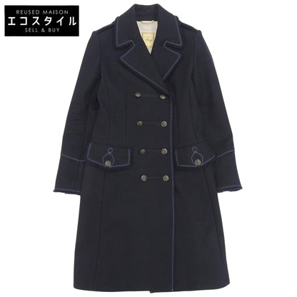 Fay フェイ 美品 ダブル ロングコート レディース ネイビー S IT01113570442 コート