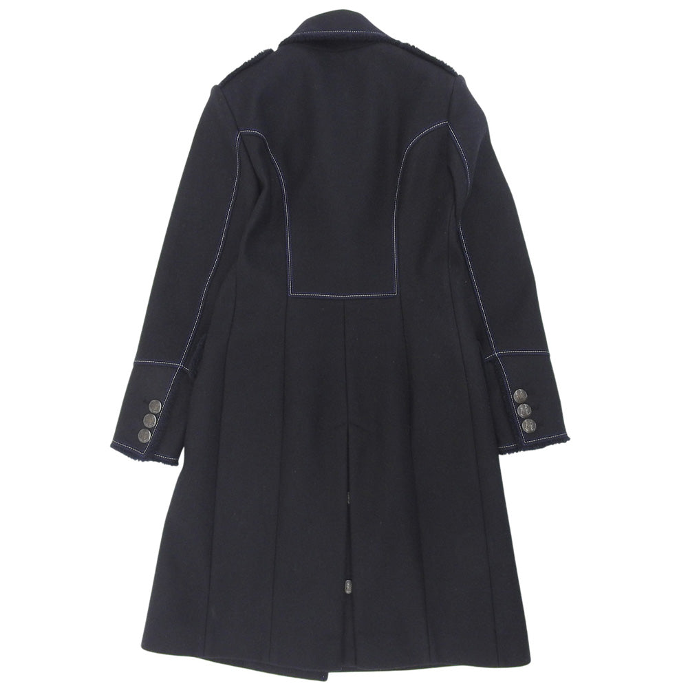 Fay フェイ 美品 ダブル ロングコート レディース ネイビー S IT01113570442 コート