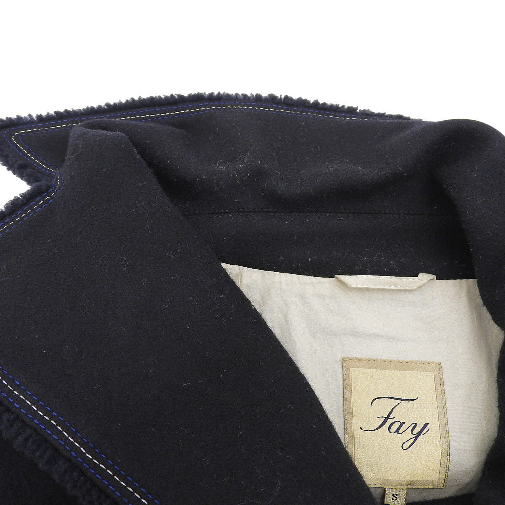 Fay フェイ 美品 ダブル ロングコート レディース ネイビー S IT01113570442 コート