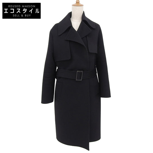 Excellent condition wool x cashgora x cashmere coat, women's, black, size 42