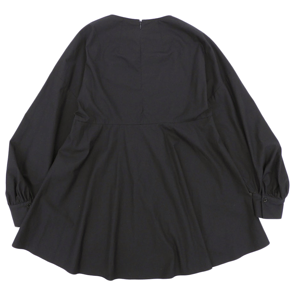 Excellent condition, cotton-silk puff-sleeve tunic top, women's navy top — women's