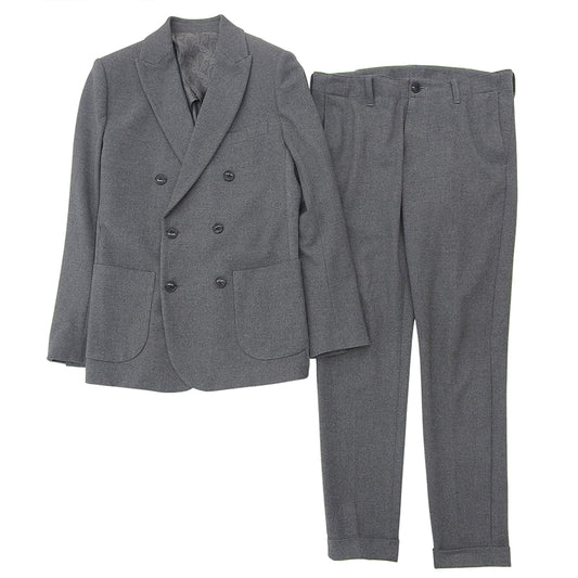 1piu1uguale3 ウノピゥウノウグァーレトレ RIB W JKT・RIB TAPERED SLACKS セットアップ スーツ メンズ グレー V スーツ セットアップ